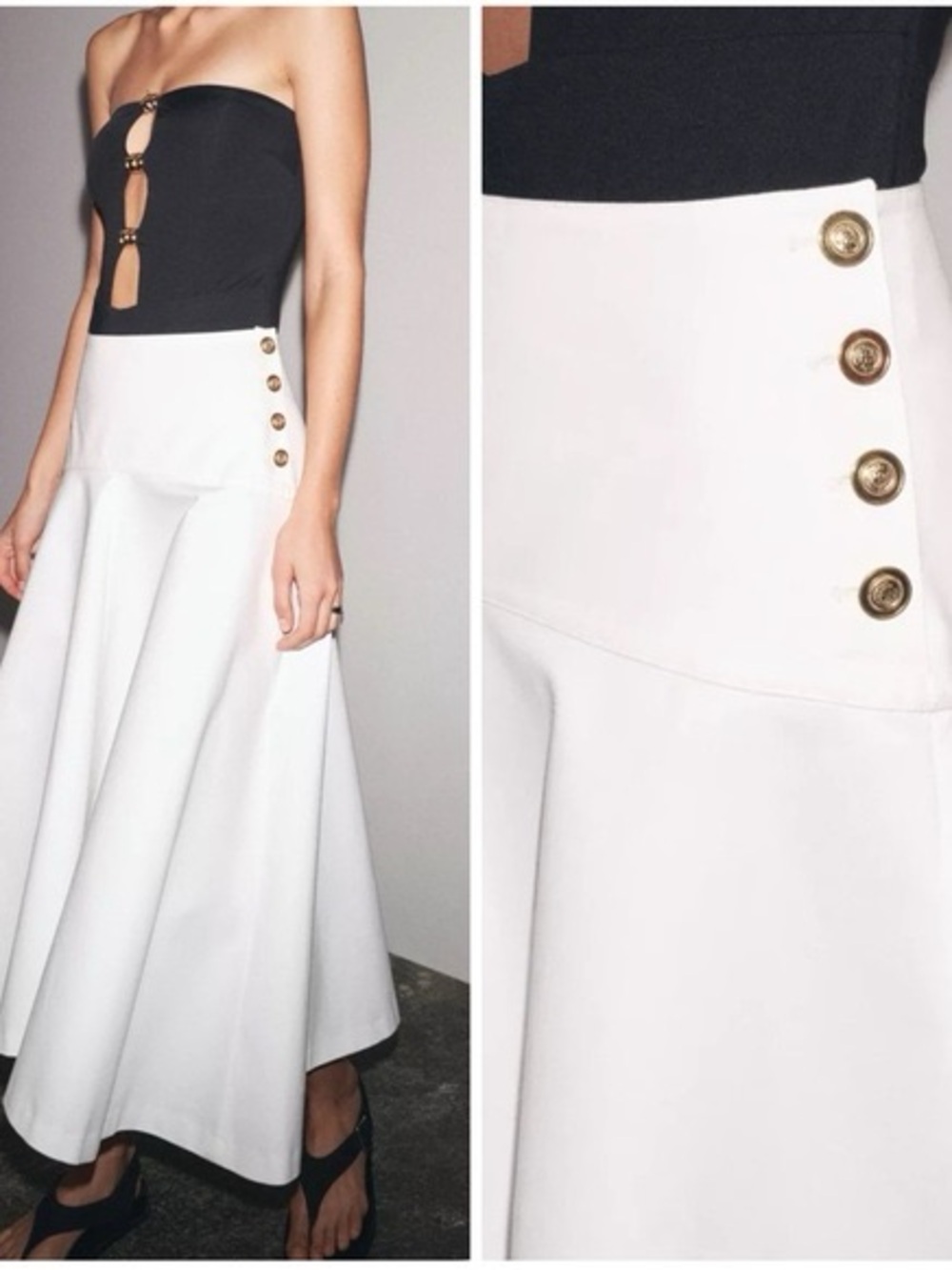 ZARA ZW COLLECTION
BUTTON CAPE SKIRT